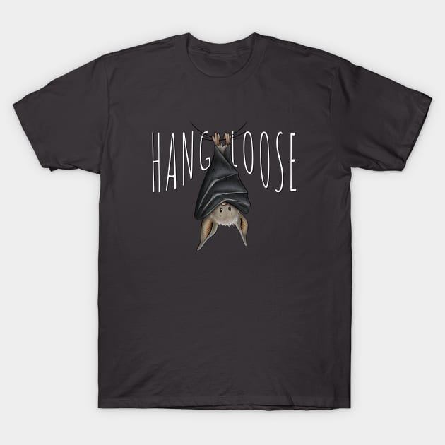 Hang Loose Surfer Wisdom Funny Cute Chilling Bat T-Shirt by SkizzenMonster